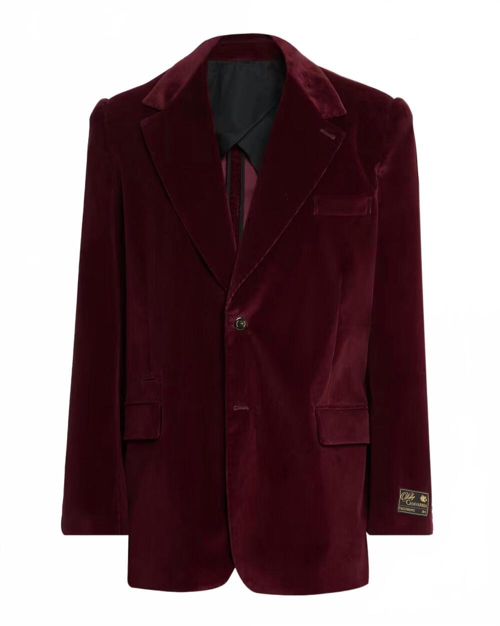 NEW WILLY CHAVARRIA men's chuco corduroy blazer in eggplant